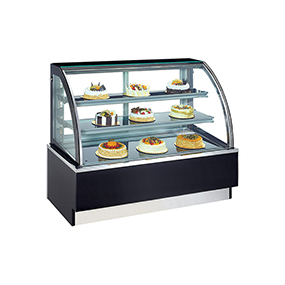 refrigerated glass cake display showcase for desserts bakery bread